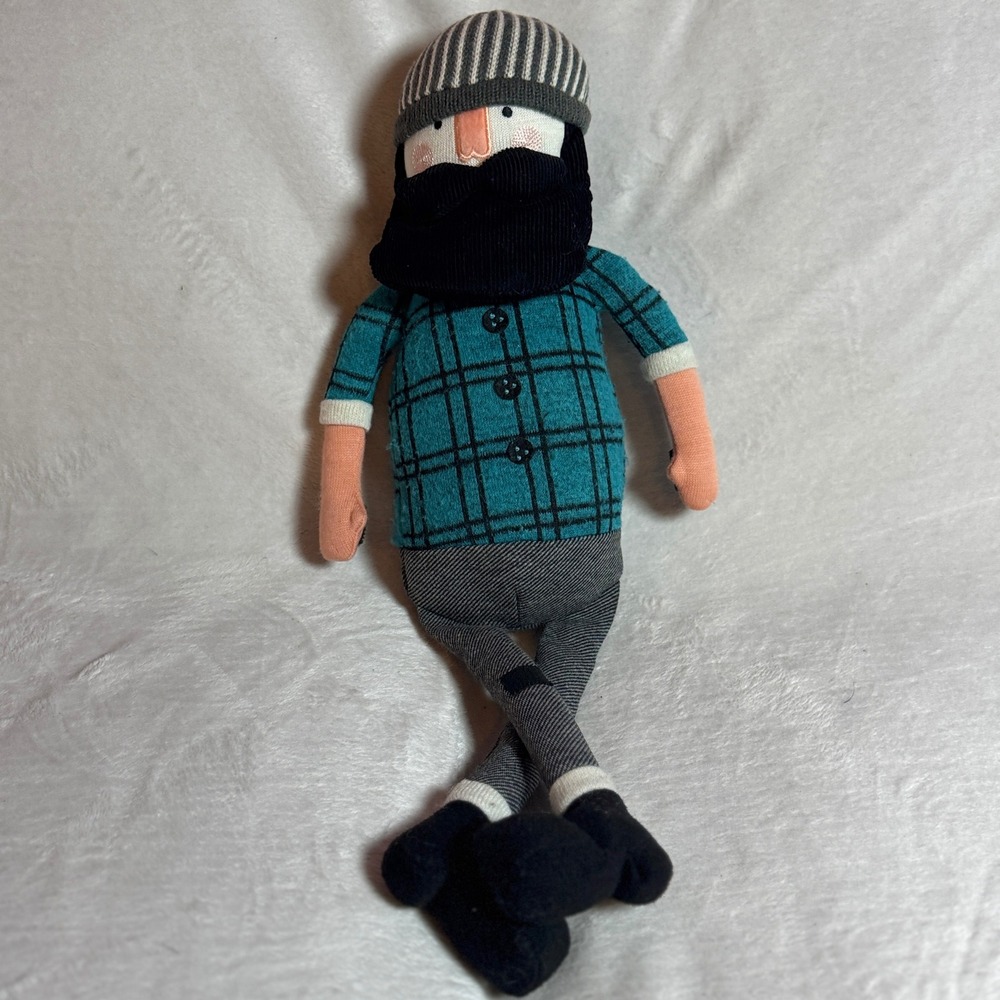 Pillowfort Lumberjack Pillow Buddy Target Plush Doll Beard Plaid Flannel Shirt